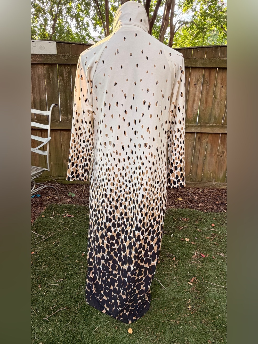 Vintage 60s 70s Rhapsody by Glazier Leopard Maxi Hostess Gown Zip Front - Picture 2 of 10